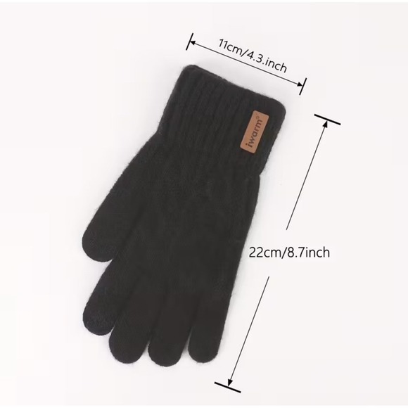 Unisex‎ Alpaca Velvet Blend Winter Thermal Driving Gloves Dark Gray Touchscreen - Picture 4 of 5